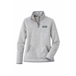 L.L. Bean Sweater Fleece Pullover Women's XL Gray Snap Neck Jacket Cozy Outdoor